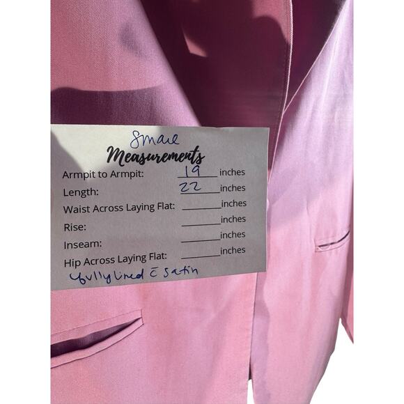 Womens Spring One Button Pink Small Jacket Chic Office Suit Office Blazers Lined - Picture 8 of 8